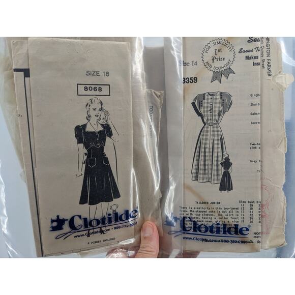 Vintage 1950's 60's Lot 9 CLOTILDE SEWING PATTERNS Anne Adams Marian Martin - Picture 3 of 6